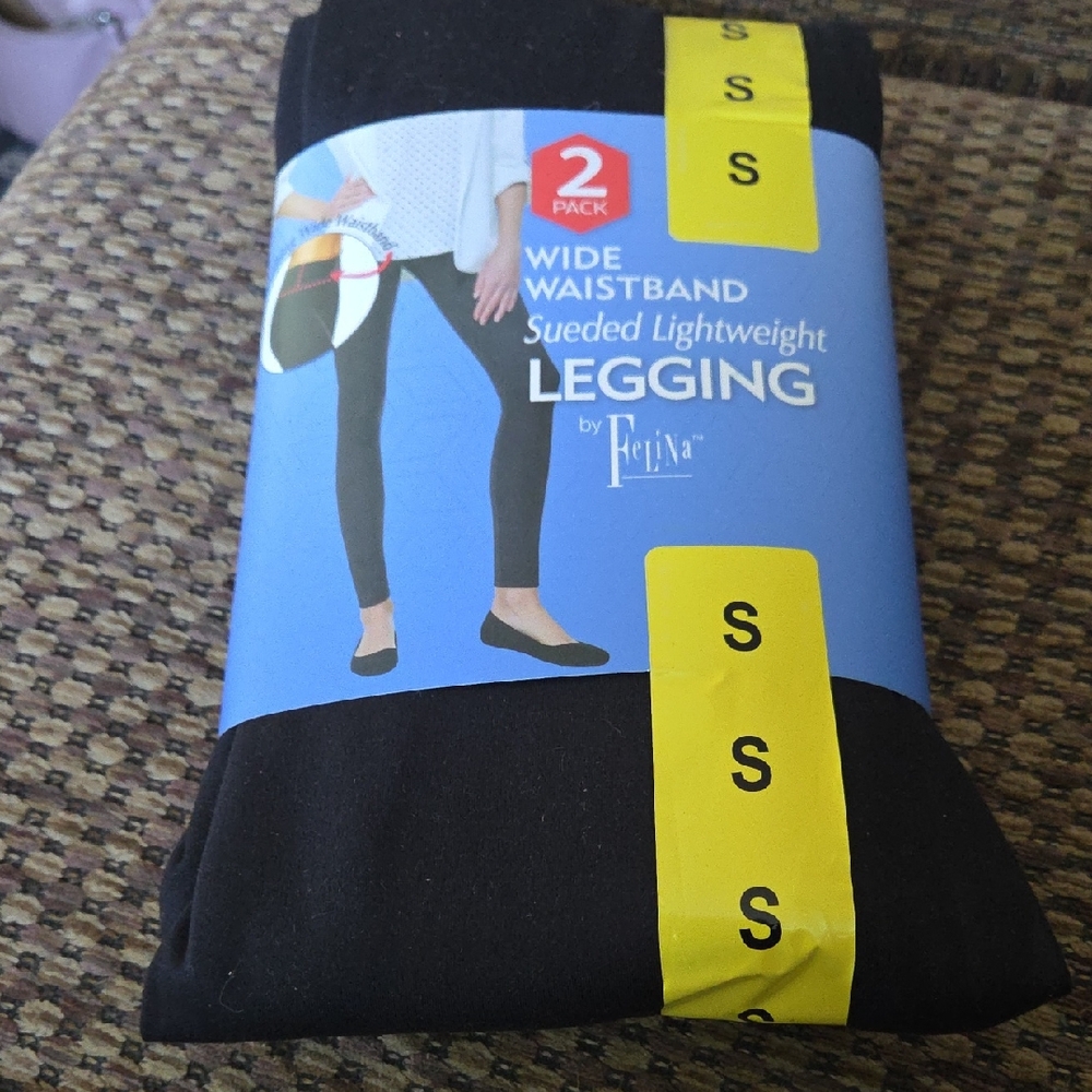 Felina Black Leggings - Wide Waistband 2 Pack